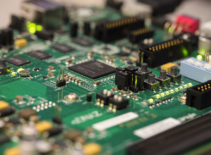A circuit board is displayed.