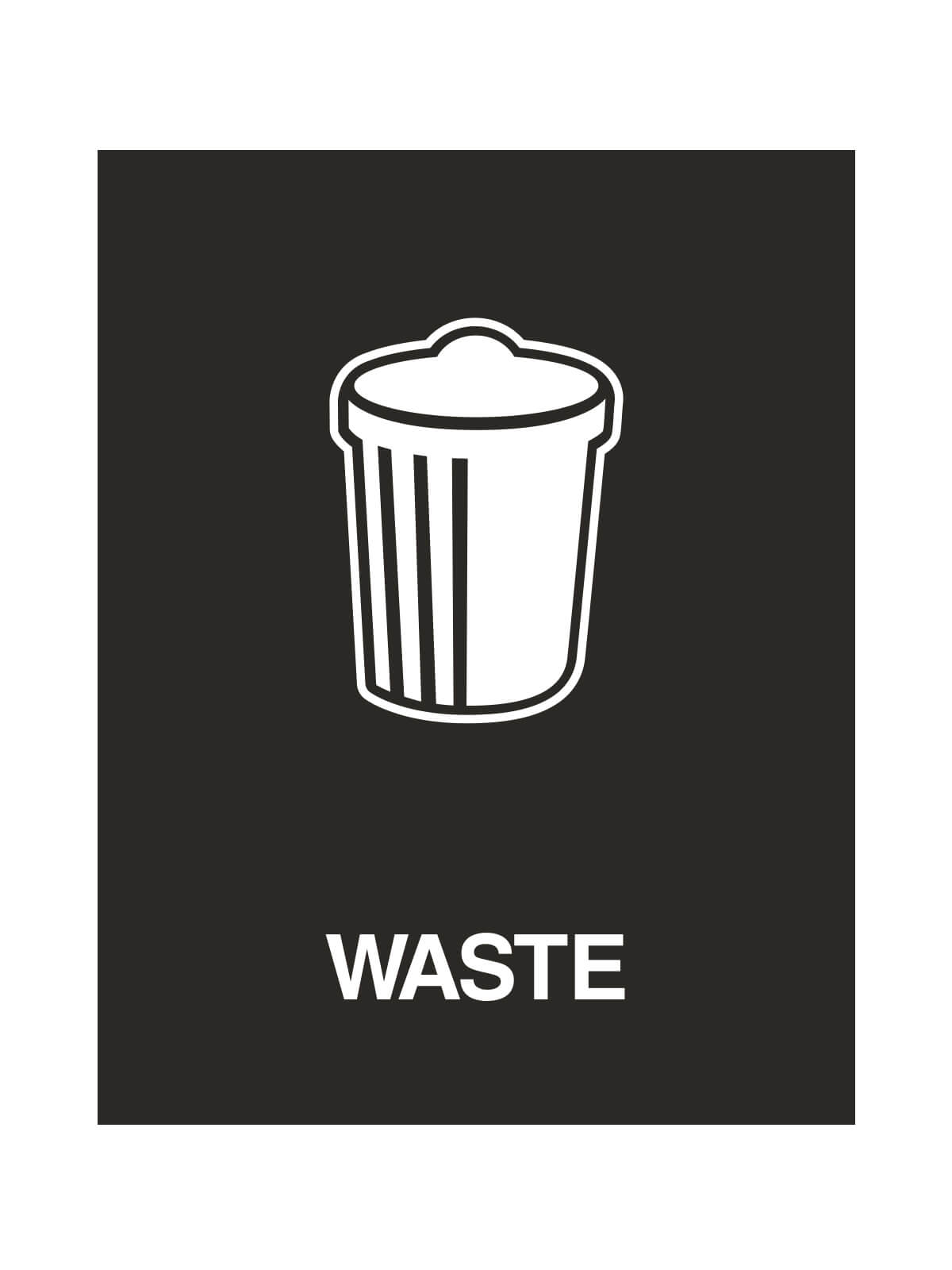 Trash icon Illustration of trash can in white against black background.