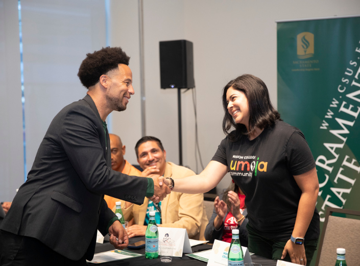 Two people shaking hands